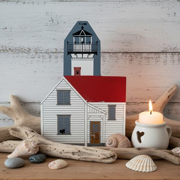 Cat’s Meow Village Shelf Sitter – West Chop Lighthouse Martha’s Vineyard 1996 - Picture 1 of 10